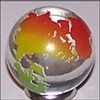 23mm Earth Transparent Clear with Rainbow Continents Each