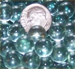 GR Clear 10mm Micro Round Marbles 44 lbs GREEN TINT