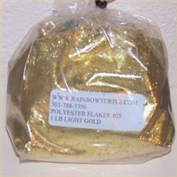 Glitter Polyester Flakes Light Gold 1-lb P0325HX