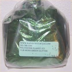 Glitter Polyester Flakes Moss Green 1-lb P3825HX