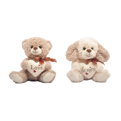 10" SOFTEE VALENTINE BEAR & PUP (2)