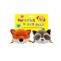 " 5"" 2 PACK FOX/ RACCOON PLUSH PET TOY   INCLUDING CRINKLE PAPER AND SQUEAKER WITH BACK CARD"