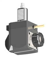 VDI 30, Angular Tool Holder, Duplomatic DIN 1809 Coupling, With Internal Cooling, Inverted Rotation - 45, ER25