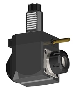 VDI 30, Angular Tool Holder, TOEM Coupling, With Internal Cooling, Inverted Rotation - Right/55, ER25