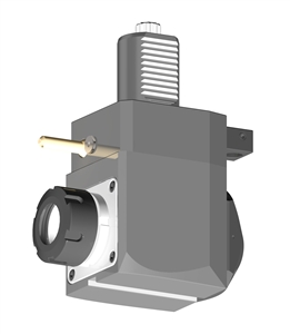 VDI 40, Angular Tool Holder, Sauter DIN 5482 Coupling, With Internal Cooling, Inverted Rotation - Left, ER32