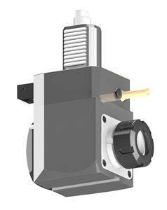 VDI 40, Angular Tool Holder, Duplomatic DIN 1809 Coupling, No Internal Cooling, Inverted Rotation - Right, ER32