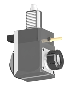 VDI 40, Angular Tool Holder, Duplomatic DIN 1809 Coupling, With Internal Cooling, Inverted Rotation - Right, ER32