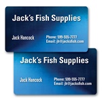 Lenticular business card with dark blue and light blue, color changing