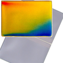 Lenticular business card holder with rainbow, color changing
