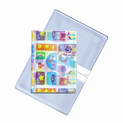 Lenticular business card holder with cute teddy bears, fish, and stars, flip with