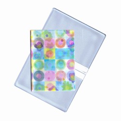 Lenticular business card holder with cute flowers and circles, flip with