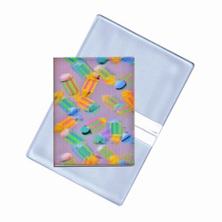 Lenticular business card holder with multicolored pencils, depth