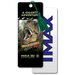 3D bookmark with Tyrannasaurous Rex dinosaur IMAx movie, depth