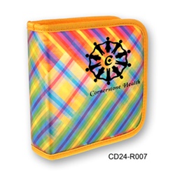 Lenticular CD case with vibrant colorful plaid pattern, color changing
