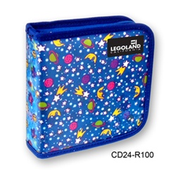 Lenticular CD case with outer space stars, planets, ships, and galaxies, day and night, flip