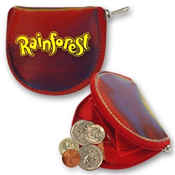 Lenticular coin purse with red, yellow, green, and black, color changing with