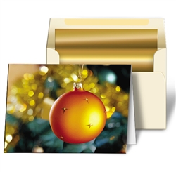 3D Lenticular Christmas Card Pictures Print with Orange Christmas Ornaments