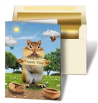Personalized 3D Lenticular Thank You Cards Image with Chipmunk
