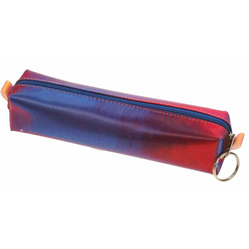 Lenticular pencil case with red and blue gradient, color changing