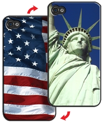 3D Lenticular iPhone Skin Statue of Liberty American Flag Printer Lantor Ltd