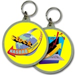 Lenticular acrylic key chain with circle shaped, custom design, NASDAQ DOW global stock market, flip