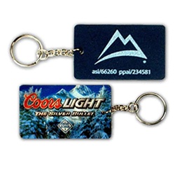 Lenticular foam key chain with custom design, Coors Light and Rocky Mountains, depth