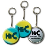 Lenticular key chain with yellow, blue, and green, color changing with