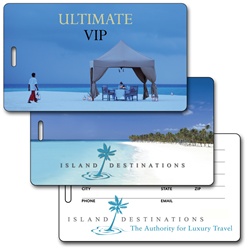 Lenticular luggage tag with relaxing cabana Prints