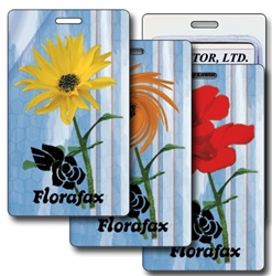 Lenticular luggage tag with yellow flower Prints