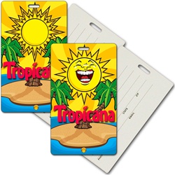 Lenticular privacy tag with tropical Hawaiian Image