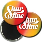 Lenticular magnetic button with red, yellow, and blue, color changing
