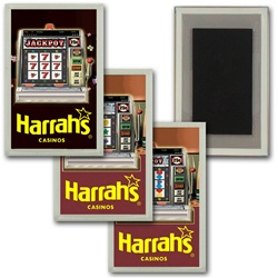 Lenticular Magnet Acrylic Frame Las Vegas Casino slot machine spins reels for a jackpot, animation