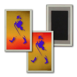 Lenticular Magnet Acrylic Frame with brown, yellow, and orange, color changing with