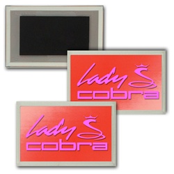 Lenticular Magnet in Acrylic Frame with red and white gradient, color changing