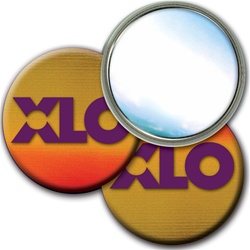 Lenticular 3" mirror with brown, yellow, and orange, color changing