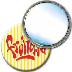 Lenticular 3" mirror with yellow and white stripes, animation