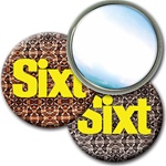 Lenticular mirror with snakeskin print, color changing effect 3" diameter