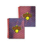 Lenticular 4 x 5 inches 3D notebook with American flag stars and stripes, red, white, and blue, color changing flip