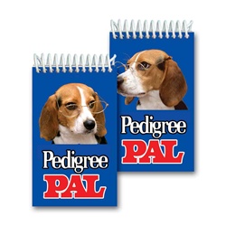 Lenticular mini notebook with Beagle puppy dog wearing glasses tilts it head and floppy ears side to side, flip