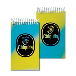 Lenticular mini notebook with yellow, blue, and green, color changing with