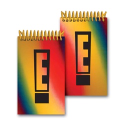 Lenticular mini notebook with red, yellow, blue, and green, color changing