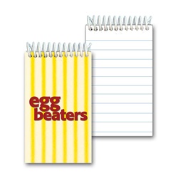Lenticular mini notebook with yellow and white stripes, animation