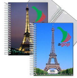 Lenticular photo album with Eiffel Tower in Paris, France, Europe at day and night, flip