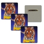 Lenticular Lapel Pin with custom design, Discover Channel Bengal tiger winks its mysical eyes, animation