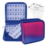 Pill Vitamin  Purple Blue Lenticular Organizer