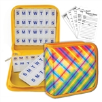 Pill Vitamin Organizer Rainbow Lattice Plaid