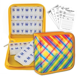 Pill Vitamin Organizer Rainbow Lattice Plaid