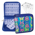 Pill Vitamin Organizer Blue Butterfly