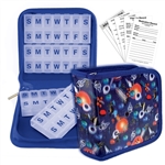 Pill Vitamin Organizer Blue Outer Space