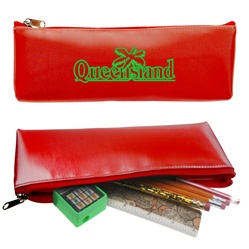 Lenticular pencil case with red and white gradient, color changing